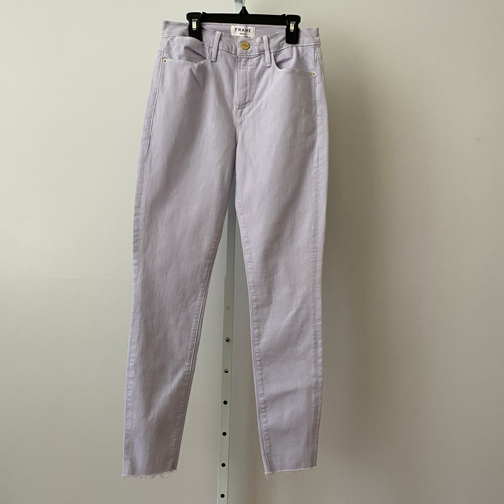 FRAME 28 Lavender Le High Skinny Jeans High Rise Raw Hem LHSKRA821
